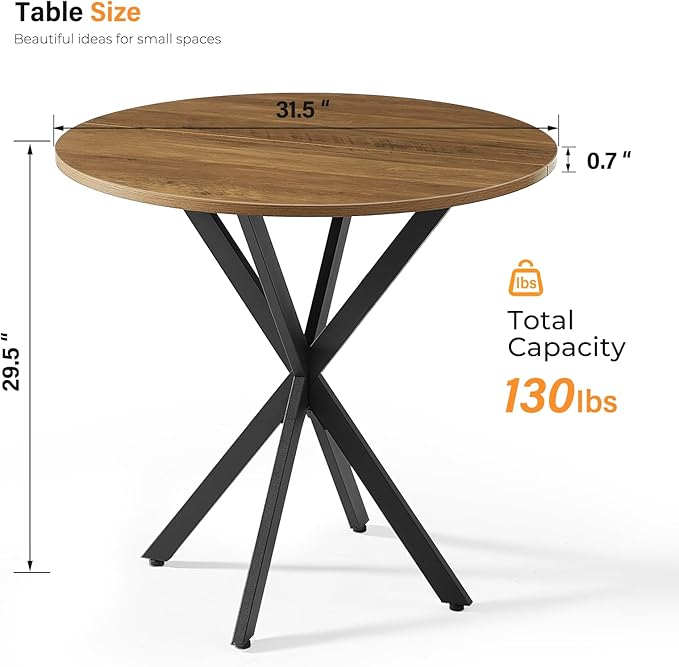 Unovivy 31.5" Small Round Dining Table - Image 2