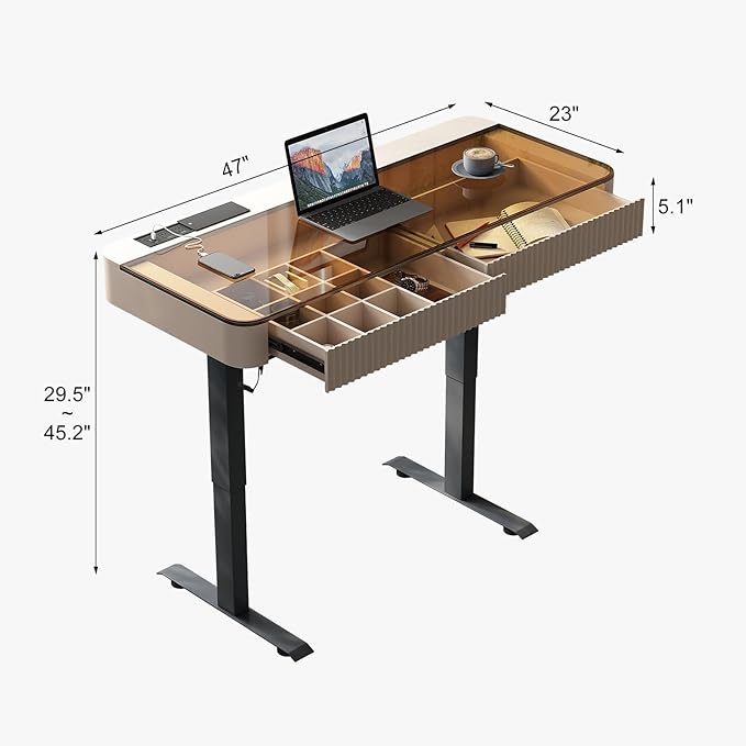 Lartis Office Desk, Electric Computer Lift Table Standing Desk - Image 2