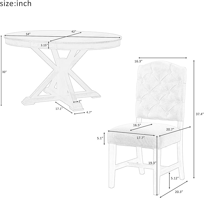 Merax 5-Piece Retro Style Dining Room Set - Image 6