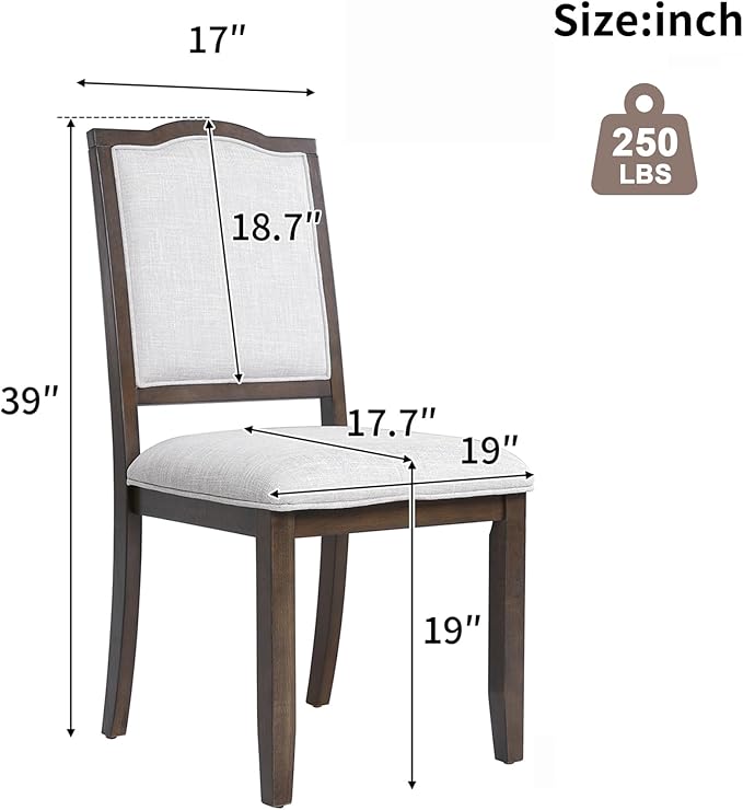 Merax Upholstered Dining Chairs Set of 4, Farmhouse Chair - Image 2