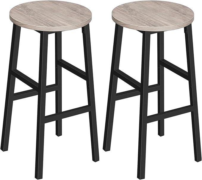Bar Stools, 24.4 Inch Kitchen Breakfast Bar Chairs, Industrial Bar Stools by MAHANCRIS