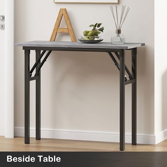 Need Small Desk 31 1/2" No Assembly Foldable Writing Table, Sturdy and Heavy - Image 2