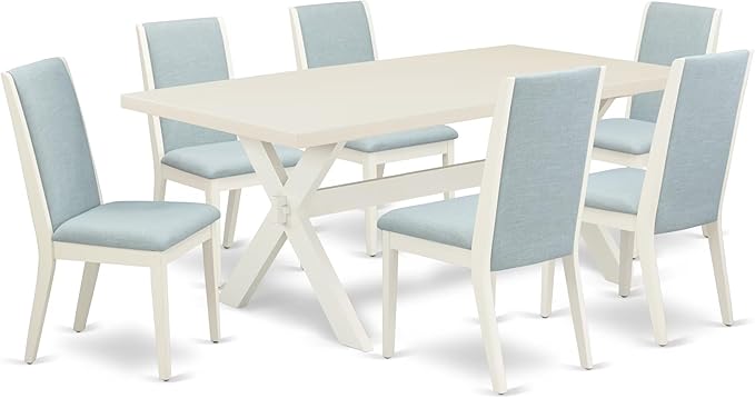 East West Furniture X027LA015-7 7 Piece Dining Room Furniture Set Consist of a by EastWestFurniture