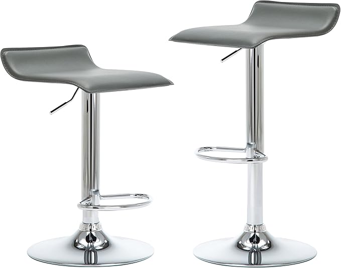 NOBPEINT Contemporary Chrome Air Lift Adjustable Swivel Bar Stool by NOBPEINT