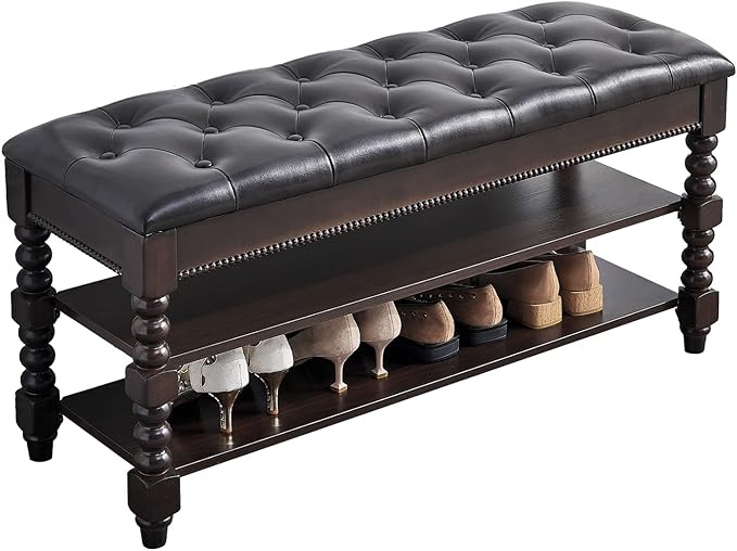 Shoe Storage Bench, Entryway Shoe Rack by ZIRKOOON