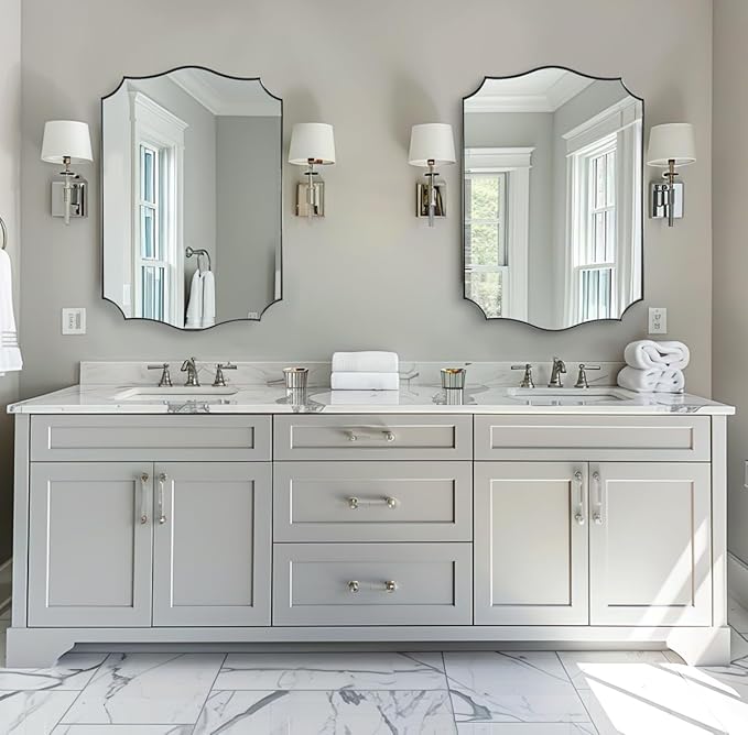 ANDY STAR Chrome Mirror 24x36, Polished Silver Bathroom Mirror, Modern Wavy - Image 8