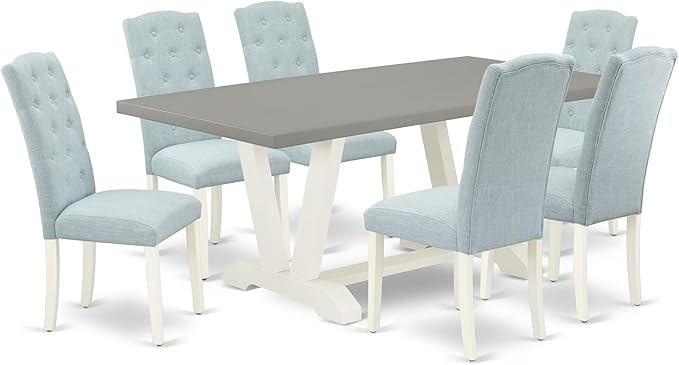 East West Furniture V097CE215-7 7 Piece Kitchen Table Set Consist of a by EastWestFurniture