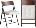 2 Pack Folding Chairs with Thick Padded Seat, Heavy Duty Steel Frame Foldable by Mollveesen