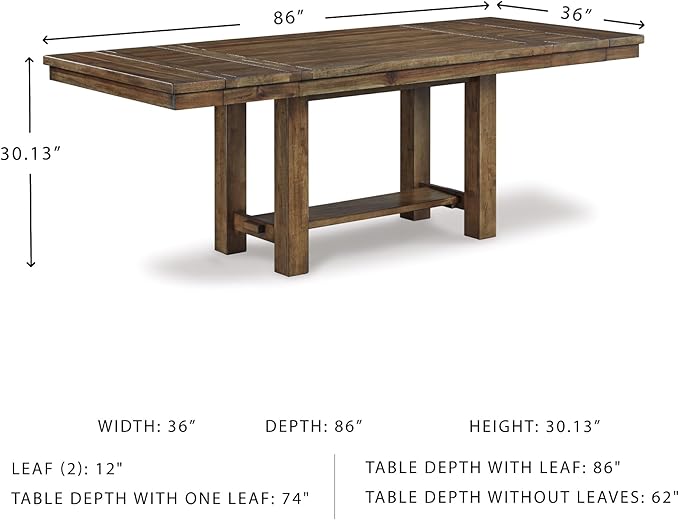 Signature Design by Ashley Moriville Farmhouse 36” x 30” Dining Extension Table - Image 3