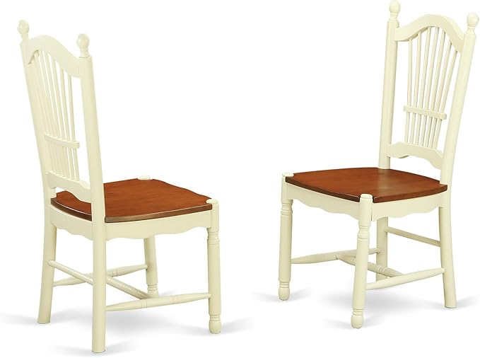 East West Furniture DOVE9-WHI-W 9 Piece Dining Room Table Set Includes a - Image 6