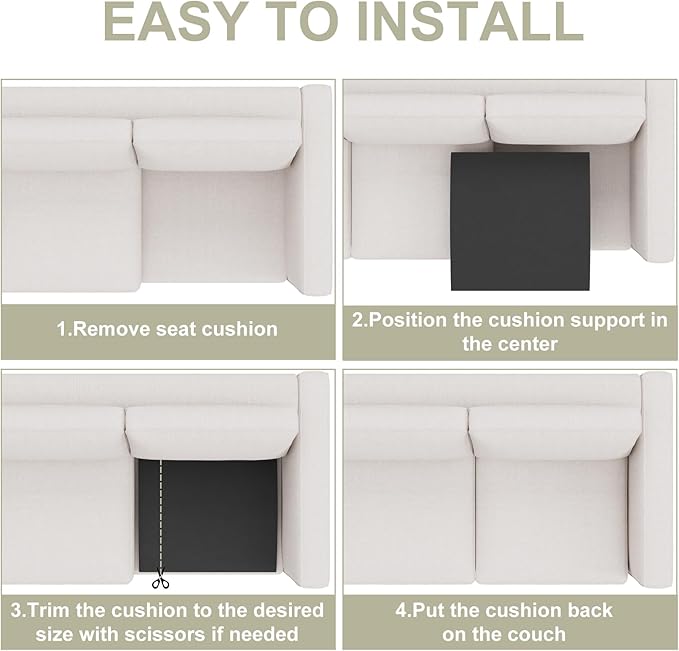 Couch Cushion Support for Sagging Seat, High-Density Curved Foam Sofa Furniture - Image 5