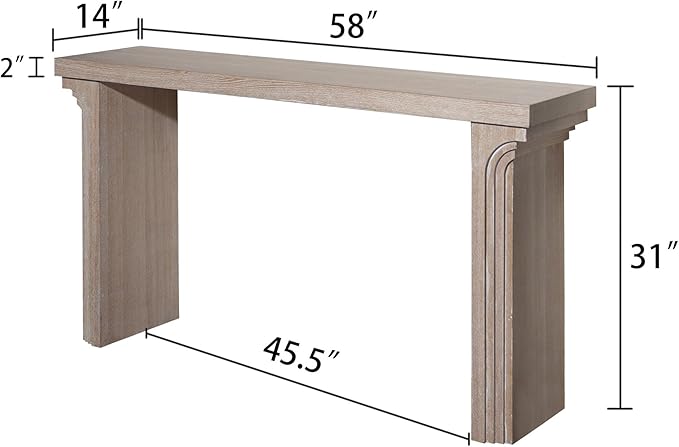 KEIKI Wood Entryway Console Table Behind Couch & Sofa, Modern Minimalist Style - Image 2