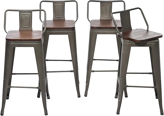 26 Inch Swivel Bar Stools Set of 4 by ALISH