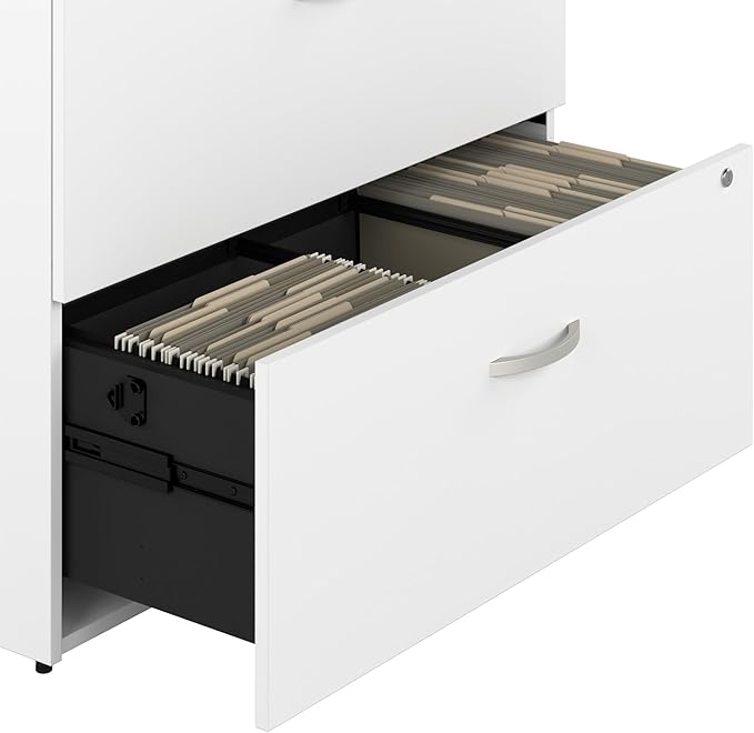 Bush Business Furniture Studio C Locking Lateral File Cabinet in White - Image 4
