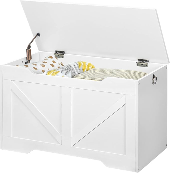HOOBRO Storage Bench, 29.5” Retro Wooden Storage Chest - Image 9