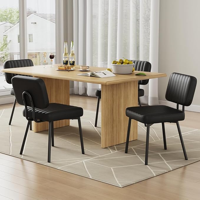Dining Chairs Set of 4, Upholstered Mid Century Modern Kitchen Dining Room by Unknown