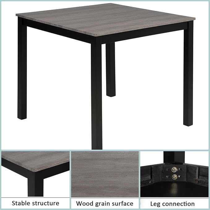Dining Table Set for 4, 5-Piece Kitchen Table & Chairs Set - Image 4