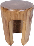 Athaliah Rustic Wood Side Table, 17.75”H Tree Stump End Table, Round Wooden by Athaliah