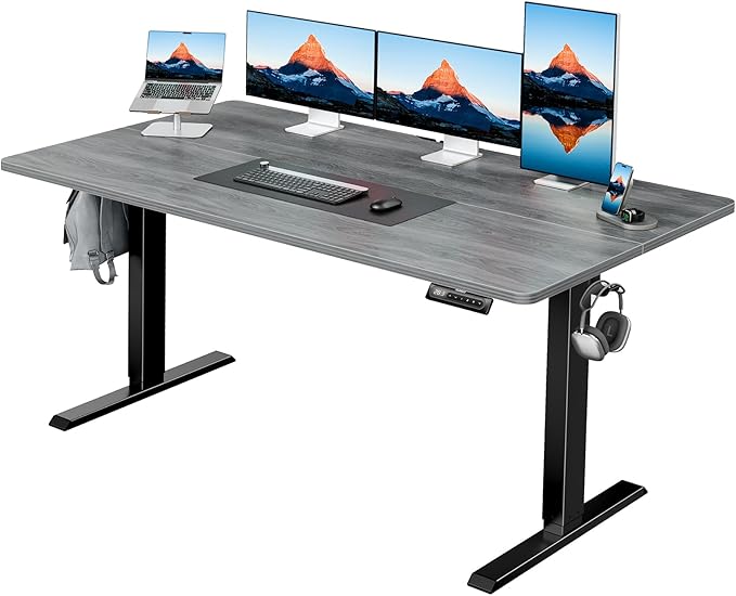 HUANUO 63" x 28" Electric Standing Desk Adjustable Height, 4 Memory Height by HUANUO