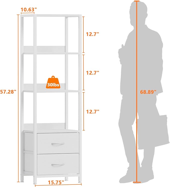 Furnulem 4-Tier Corner Shelf, Bookshelf - Image 3
