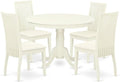 East West Furniture HLIP5-LWH-C 5 Piece Dining Set Includes a Round Dining Room by EastWestFurniture