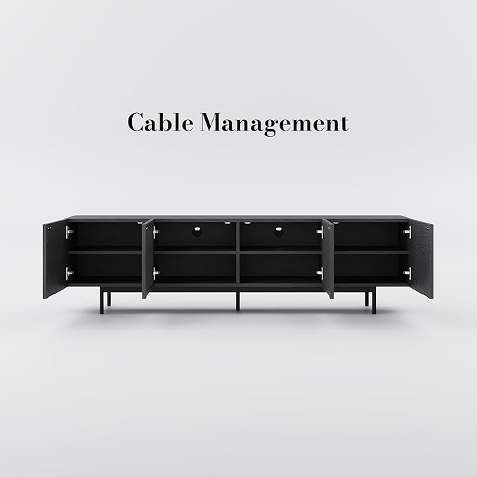 POVISON Full Assembled Mid-Century Modern TV Stand - Image 5