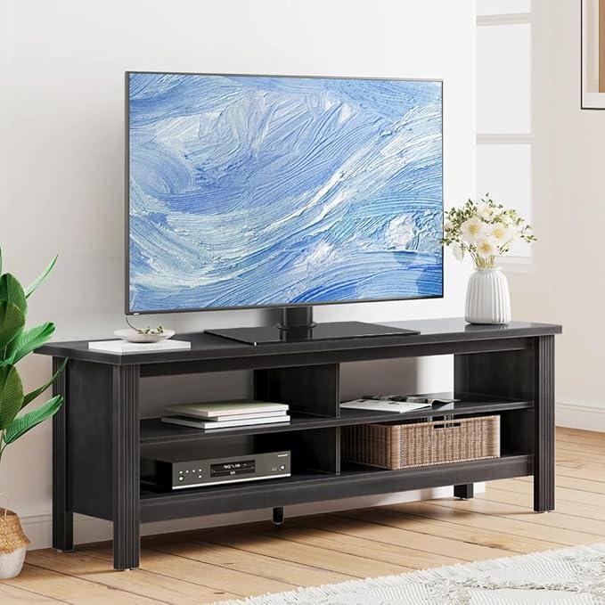 Universal TV Stand for 13"–43" TVs Swivel 4 Level Height Adjustable Table Top - Image 2
