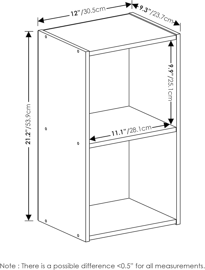 Furinno Luder Bookcase / Book / Storage, 2-Tier Cube - Image 3