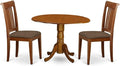 East West Furniture DLPO3-SBR-C 3 Piece Kitchen Table & Chairs Set Contains a by EastWestFurniture