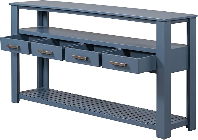 Ball & Cast 62.2“ Contemporary 4 Drawers Console Table, Long Entryway-Table - Image 10