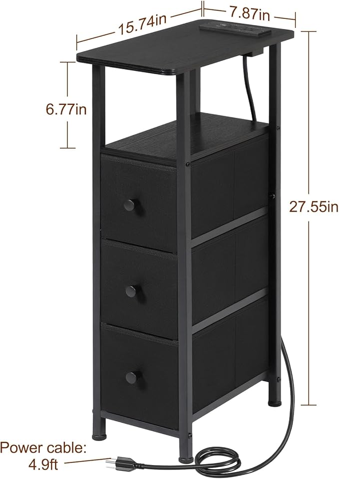 Narrow End Tables Living Room Set of 2 - Image 3
