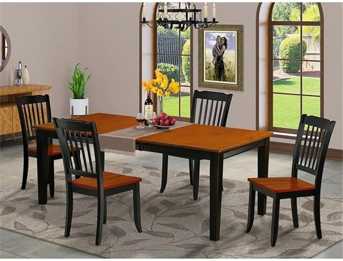 East West Furniture QUDA5-BCH-W 5 Piece Dinette Set - Image 2