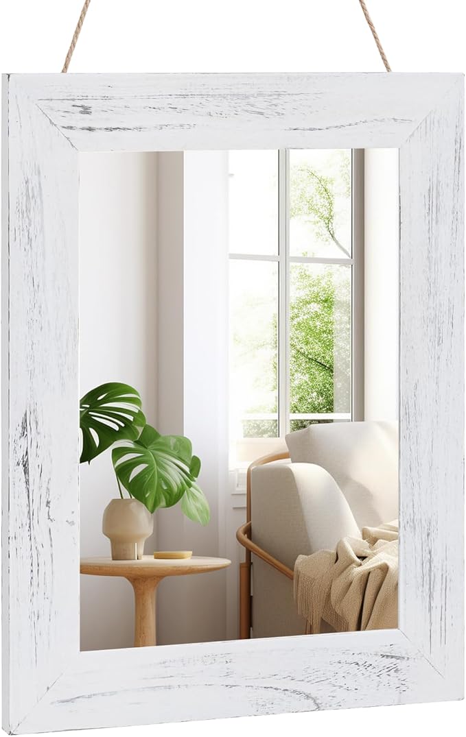 QDSSDECO 16"×20" Wall Mirror Farmhouse Decor Rectangular Mirror Hanging by QDSSDECO