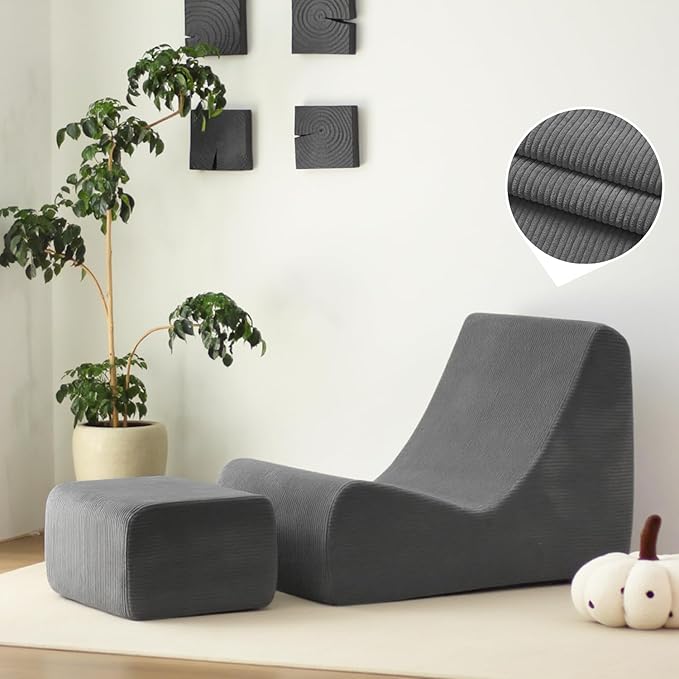 N&V Bean Bag Chair Single Seated Foam Sofa Armless Floor Sofa by NV