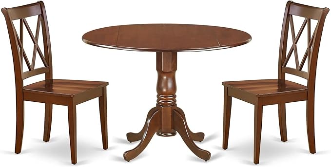 East West Furniture DLCL3-MAH-W 3 Piece Dining Table Set by EastWestFurniture