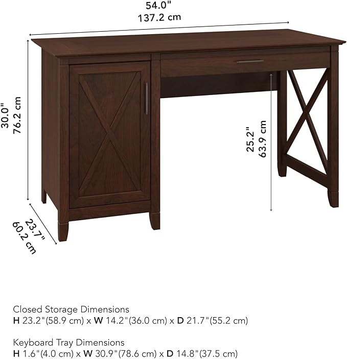 Bush Furniture Key West Computer Desk Farmhouse PC Table - Image 3