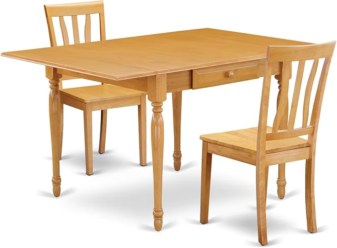 East West Furniture MZAN3-OAK-W 3 Piece Dining Table Set by EastWestFurniture