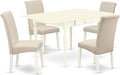 East West Furniture MZBA5-LWH-01 5 Piece Dinette Set Includes a Rectangle by EastWestFurniture