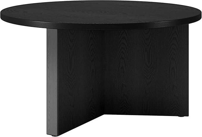 Henn&Hart 32" Round Wood Pedestal Coffee Table - Image 5