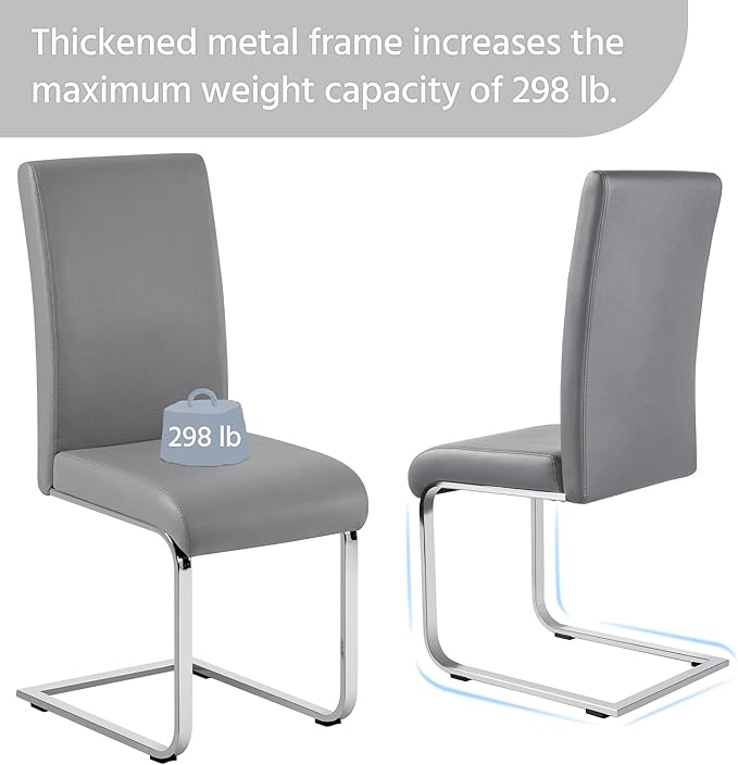 Yaheetech Dining Chairs Set of 6 Modern Faux Leather Upholstered Dining Room - Image 8