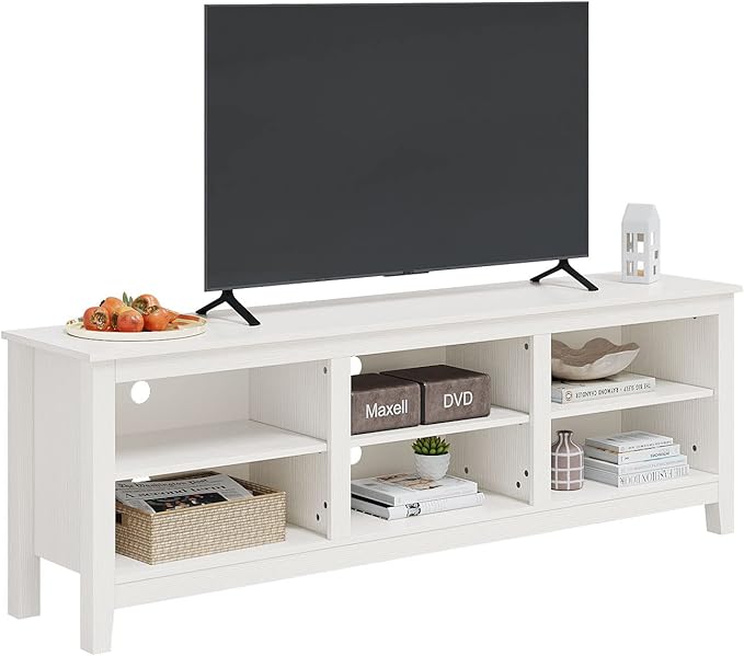 Panana TV Stand with 6 Cubby for 75 inch TV, Television Stands Entertainment - Image 9