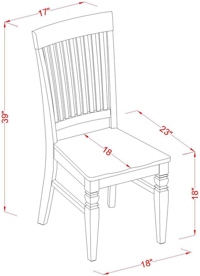 East West Furniture QUWE9-BCH-W 9 Piece Dining Room Table Set Includes a - Image 8