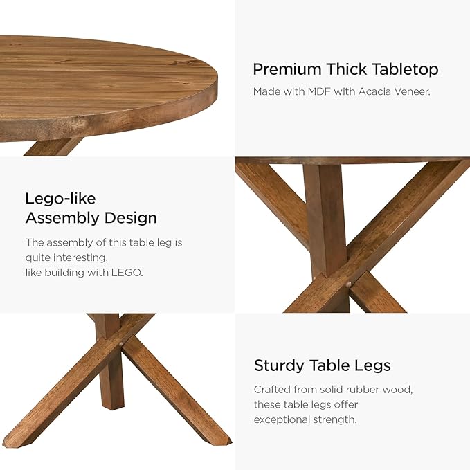Acanva 47" Small Round Dining Table - Image 5