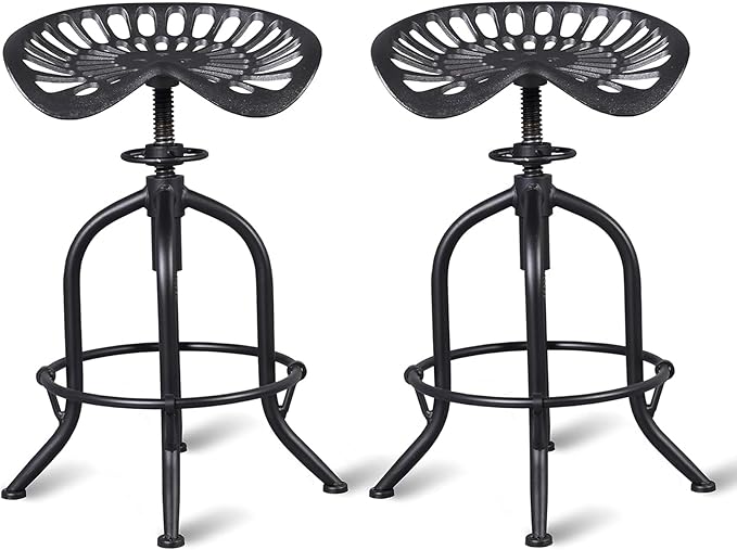 Industrial Bar Stool Farmhouse Tractor Saddle Stool Kitchen Counter Height by FUBIRUO