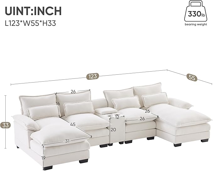 Merax U-Shaped Sectional Sofa - Image 2