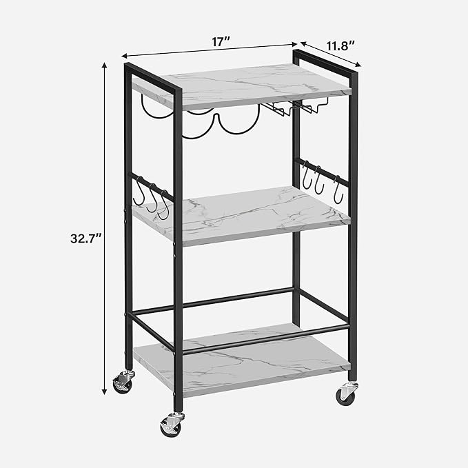 TUTOTAK Bar Cart, Home Bar Serving Cart, Small Wine Cart - Image 7