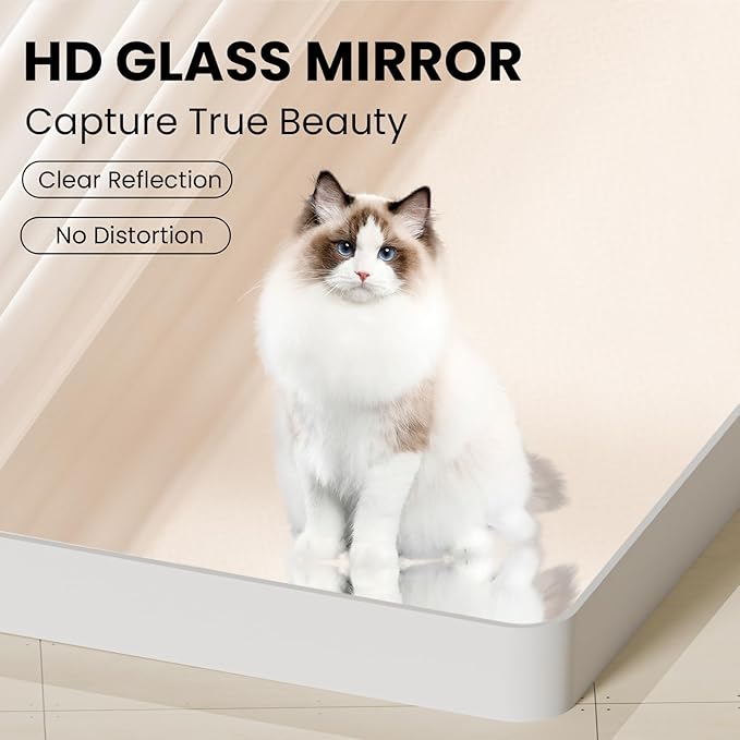 White Bathroom Mirror 20x30 Inch, Rounded Rectangle Matte Bathroom Vanity Mirror - Image 4