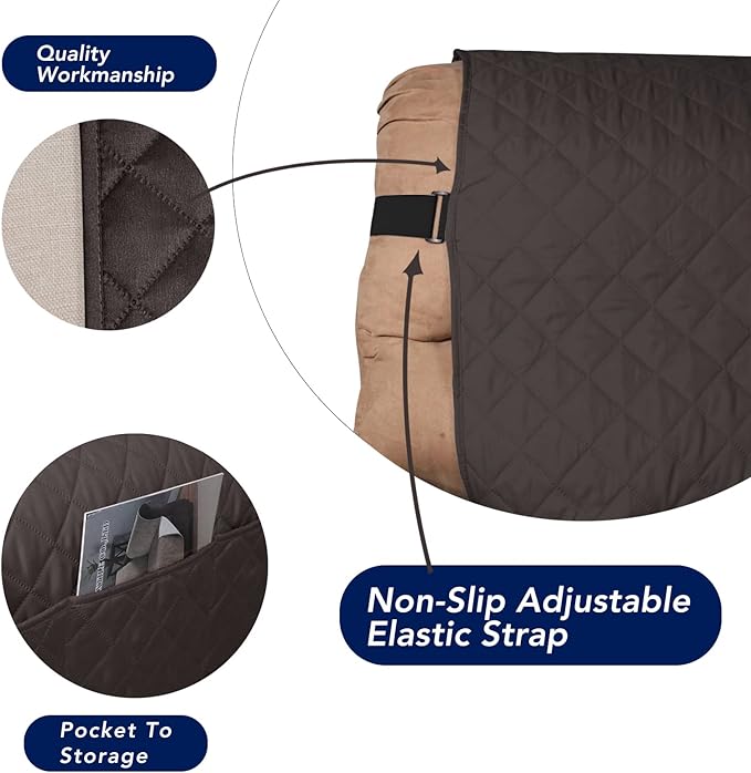 PureFit Reversible Sofa Cover Water Resistant Recliner Couch Cover, Machine - Image 3