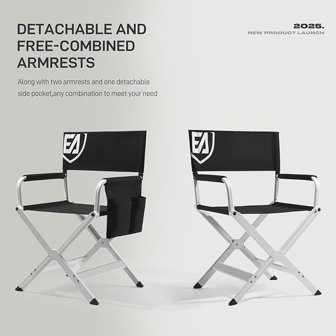 EVER ADVANCED Aluminum Directors Chair, Folding Studio Movie Chairs Camping - Image 6