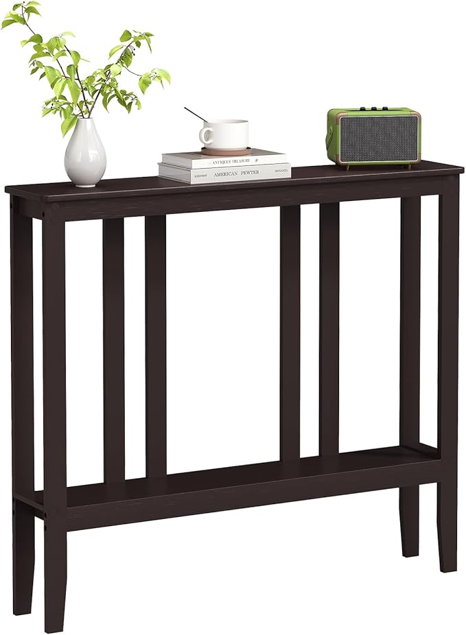 ELYKEN Console Tables for Entryway, 36.2" Long 2 Tier Hallway Table Behind Couch by ELYKEN